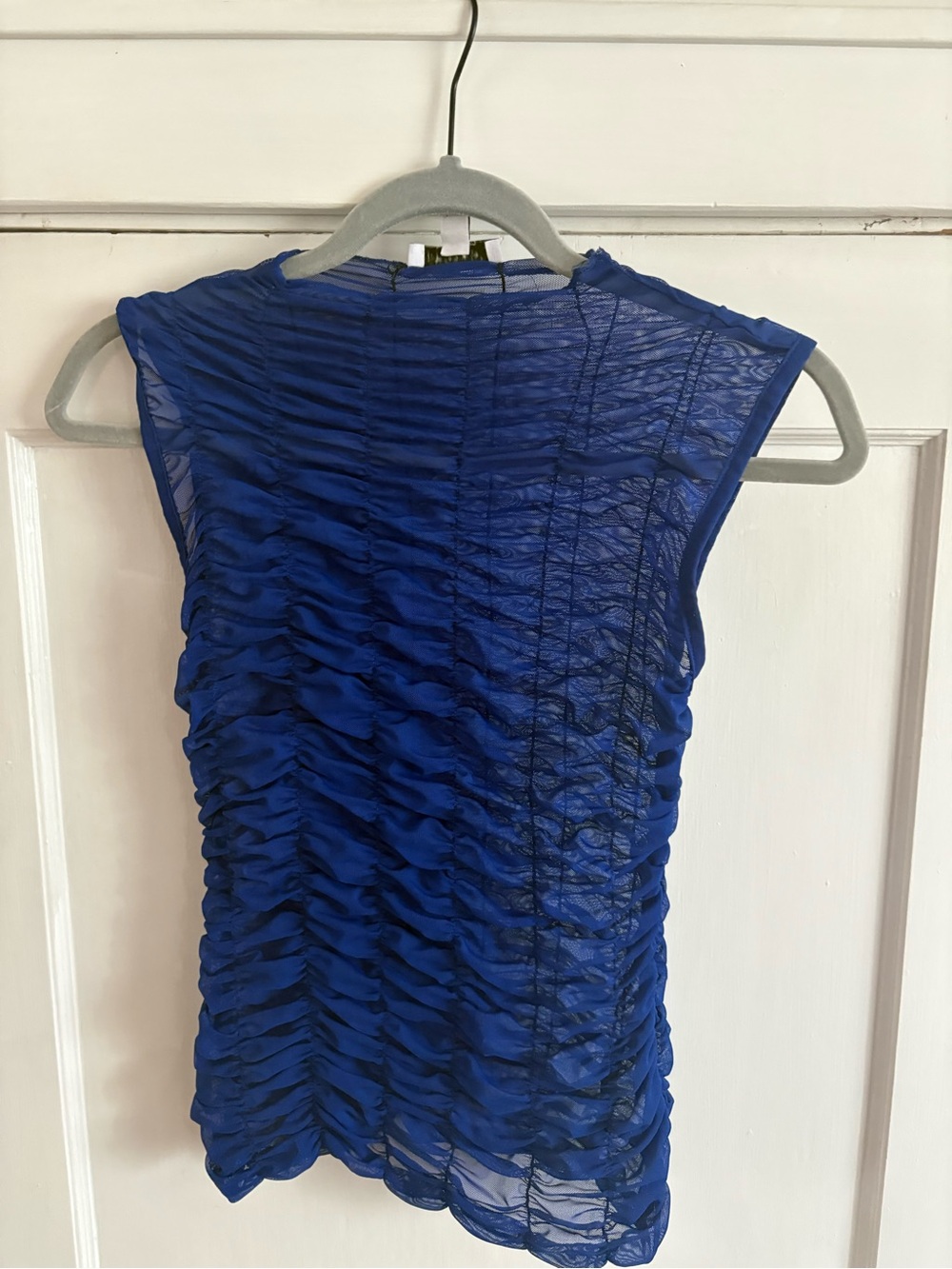 Topshop Royal Blue Sheer Layered Top